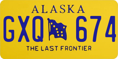 AK license plate GXQ674
