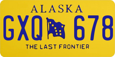 AK license plate GXQ678