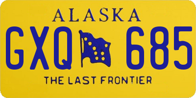 AK license plate GXQ685