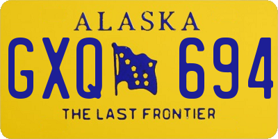 AK license plate GXQ694