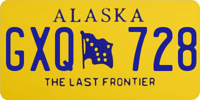 AK license plate GXQ728