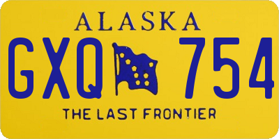AK license plate GXQ754
