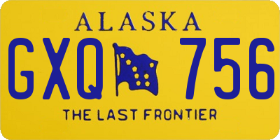 AK license plate GXQ756