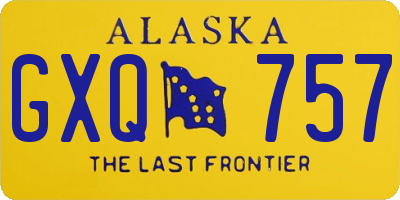 AK license plate GXQ757