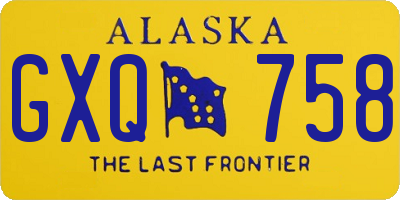 AK license plate GXQ758