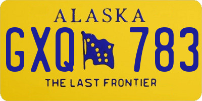 AK license plate GXQ783