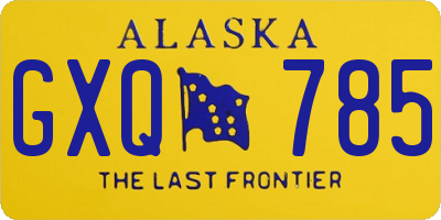 AK license plate GXQ785
