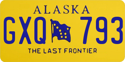 AK license plate GXQ793