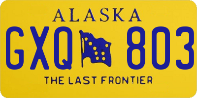 AK license plate GXQ803