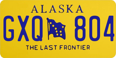AK license plate GXQ804