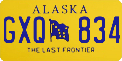 AK license plate GXQ834