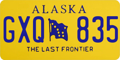 AK license plate GXQ835