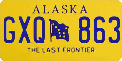 AK license plate GXQ863