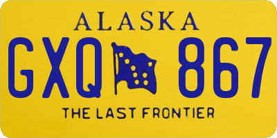 AK license plate GXQ867