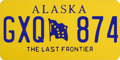 AK license plate GXQ874