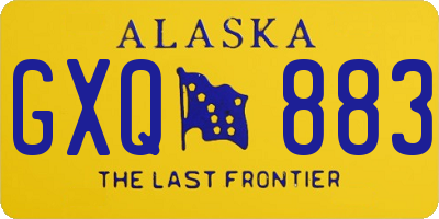 AK license plate GXQ883