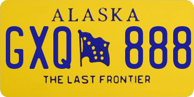 AK license plate GXQ888