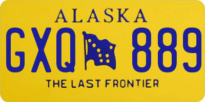AK license plate GXQ889