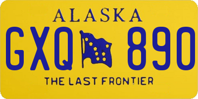 AK license plate GXQ890