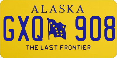 AK license plate GXQ908