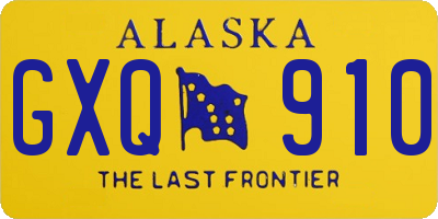 AK license plate GXQ910