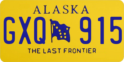AK license plate GXQ915