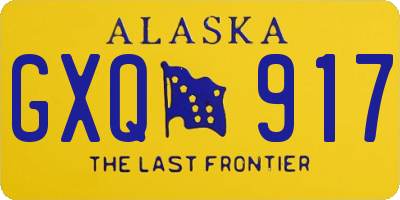 AK license plate GXQ917