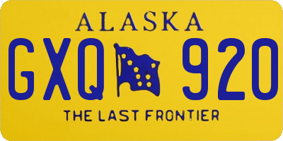 AK license plate GXQ920