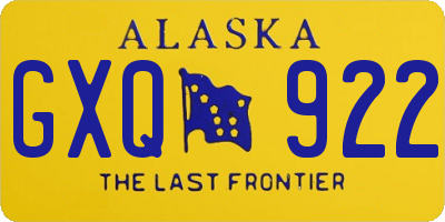 AK license plate GXQ922