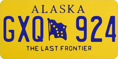AK license plate GXQ924