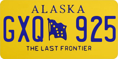 AK license plate GXQ925