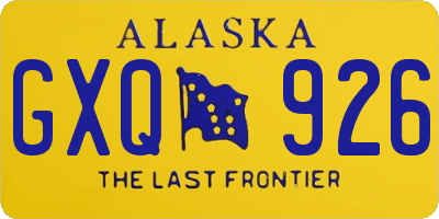 AK license plate GXQ926