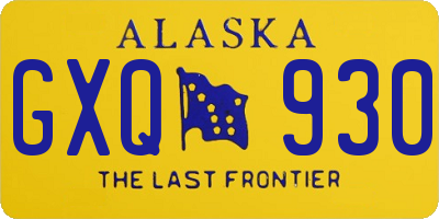 AK license plate GXQ930
