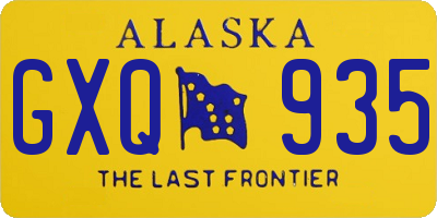 AK license plate GXQ935
