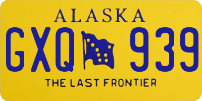 AK license plate GXQ939