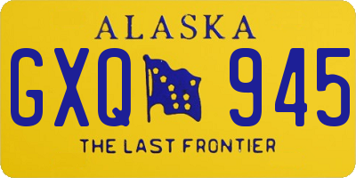 AK license plate GXQ945