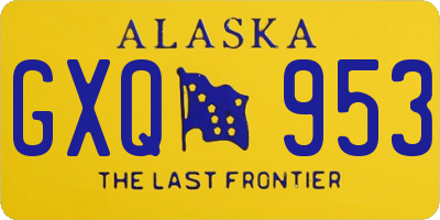 AK license plate GXQ953