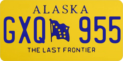 AK license plate GXQ955