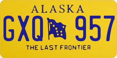 AK license plate GXQ957