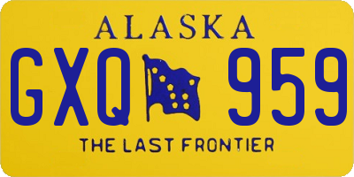 AK license plate GXQ959