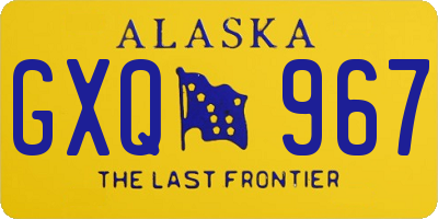 AK license plate GXQ967