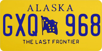AK license plate GXQ968