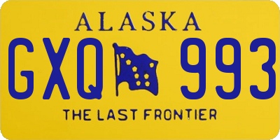 AK license plate GXQ993