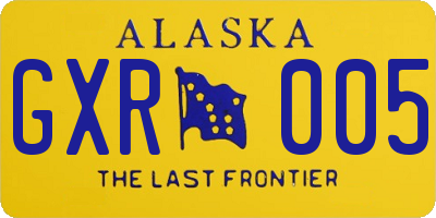 AK license plate GXR005
