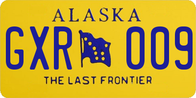 AK license plate GXR009