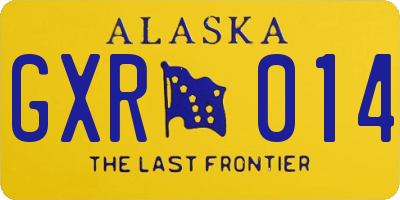 AK license plate GXR014