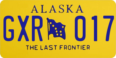 AK license plate GXR017