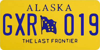 AK license plate GXR019