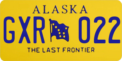 AK license plate GXR022