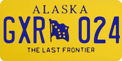 AK license plate GXR024
